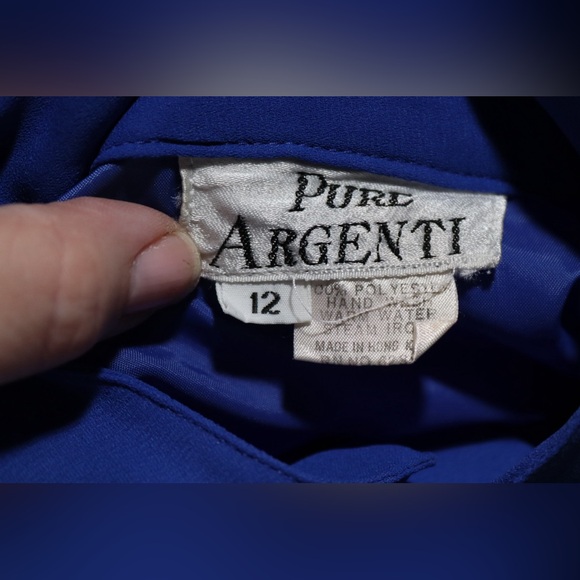 Pure Argenti vintage blue dress with hidden buttons, size 12 - Picture 8 of 12